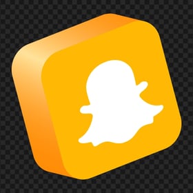 HD Snapchat Yellow 3D Isometric Square App Logo Icon PNG