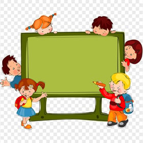 Students School Kids With Writing Board Clipart