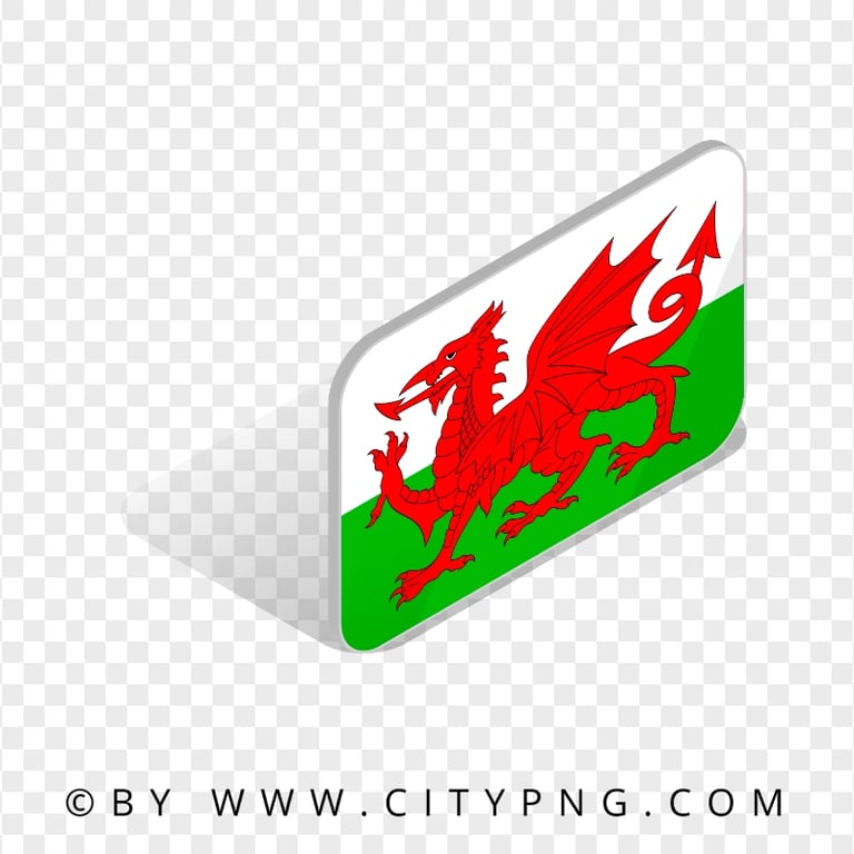 HD Wales Isometric 3D Flag Icon Transparent PNG