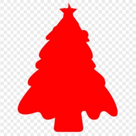 HD Red Christmas Tree Shape Silhouette Icon PNG