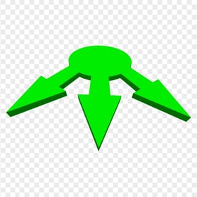 HD Triple Three 3D Green Arrows PNG