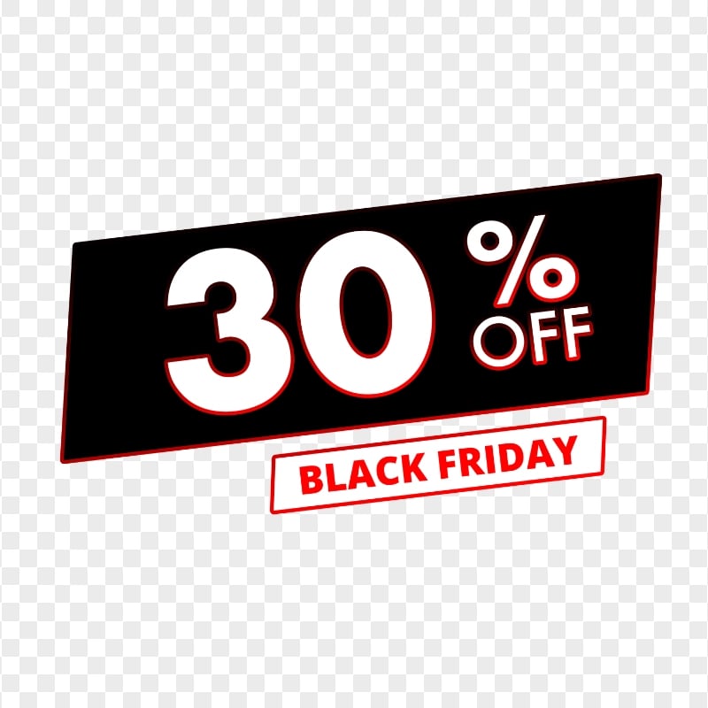 30% Off Sale Black Friday Discount Sign HD PNG