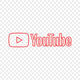 HD Youtube YT Red Outline Logo PNG