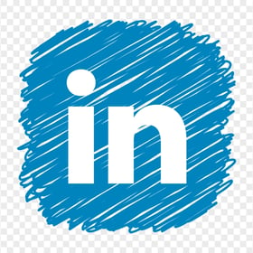 HD Linkedin IN Scribble Blue Icon Symbol PNG