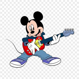 Mickey Mouse Playing Guitar Cartoon Character