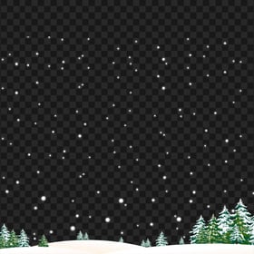Vector Snowy Christmas Winter Scene PNG Image