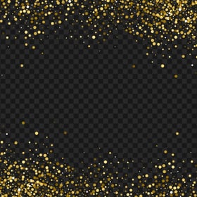 HD Gold Glitter Dots Frame Background Effect PNG