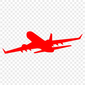 Flying Airplane Red Silhouette Transparent Background