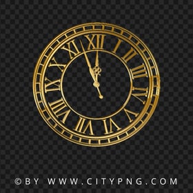 Golden New Year Countdown Clock PNG Image