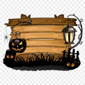 Halloween Wooden Illustration Scene Design HD PNG
