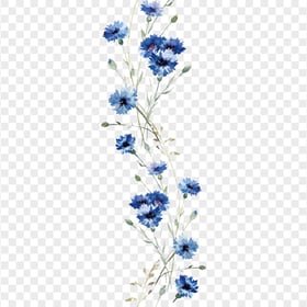 Orchid Watercolor Branch Blue Flowers FREE PNG