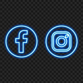 HD Blue Facebook Instagram Neon Logo Icon PNG