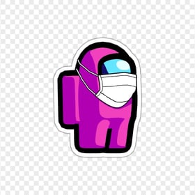 HD Pink Among Us Character Covid Surgical Mask Stickers PNG