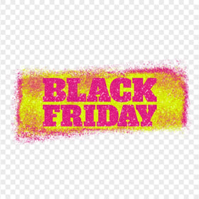 HD Black Friday Text Logo Outline In Pink & Yellow Glitter PNG