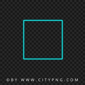 Neon Blue Green Square Frame HD PNG