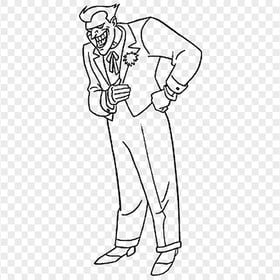 Joker Cartoon Standing Outline Drawing Clipart