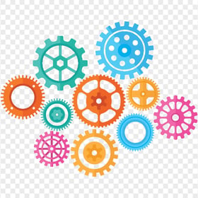 Colorful Vector Industrial Gears FREE PNG