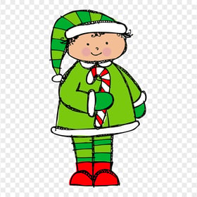 Drawing Clipart Kid Girl Wearing Elf Suit PNG