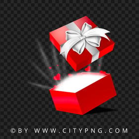 HD PNG Vector Gift Box With Magic Effect And Hearts