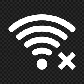 White Wireless No Internet Connection Signal Icon Transparent PNG