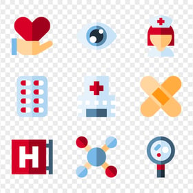 Nurse Medical Pills Tablet Plaster Hospital Icons