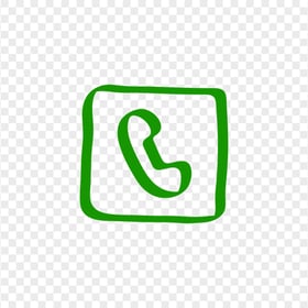HD Green Hand Draw Square Phone Icon Transparent PNG