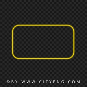 HD Rectangle Neon Yellow Frame Transparent PNG