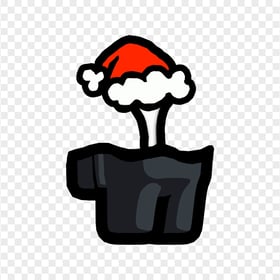 HD Black Among Us Crewmate Character Bone Santa Hat PNG