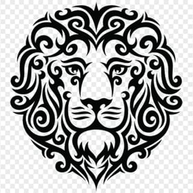 Black Tribal Leo Lion Tattoo Design