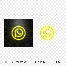 HD Yellow Neon Light Whatsapp Round Circle Logo Icon PNG