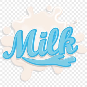 HD Milk Word Splash Logo Illustration Cartoon PNG