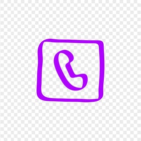 HD Purple Hand Draw Square Phone Icon Transparent PNG