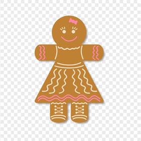 Clipart Girl Gingerbread Character PNG