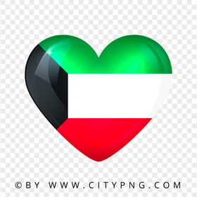 Love Kuwait Flag Heart Shape HD Transparent PNG