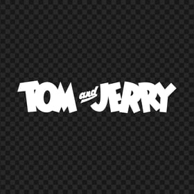 HD Tom And Jerry Cartoons White Text Logo PNG