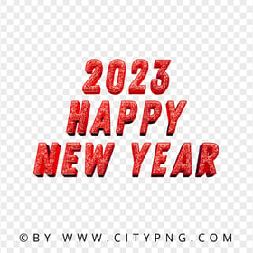 HD PNG 2023 Red Glitter Happy New Year