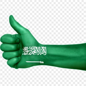 HD Saudi Arabia Flag Thumbs Up PNG
