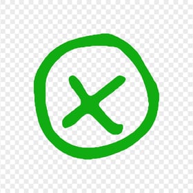 HD Drawn Doodle Green X Close Icon Transparent PNG