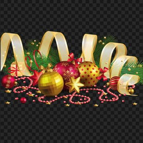 FREE Christmas HD Baubles Ribbon Decors PNG