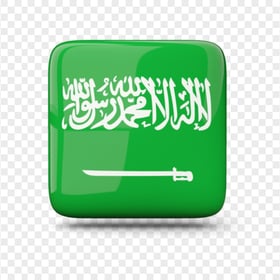 Saudi Arabia Glossy Square Flag Icon