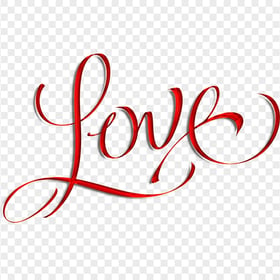 Red Love Word Font Text Valentine Symbol FREE PNG