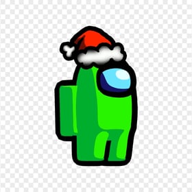 HD Green Lime Among Us Character Santa Hat PNG