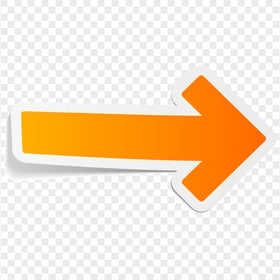 Orange Right Direction Arrow Stickers Effect