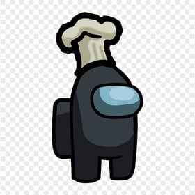 HD Black Among Us Crewmate Character With Chef Hat PNG
