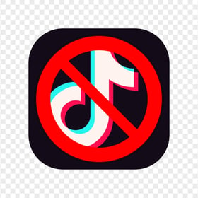 Ban TikTok Logo Square Icon