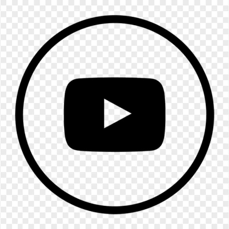 HD Black Outline Circle Youtube YT Logo Icon PNG