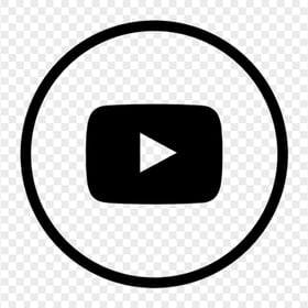 HD Black Outline Circle Youtube YT Logo Icon PNG