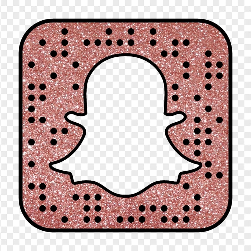 HD Snapchat Pink Rose Gold Glitter App Code Logo Icon PNG Image