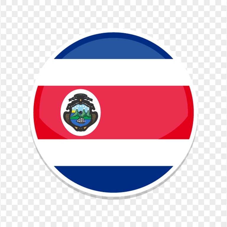 Costa Rica Circle Round Flag Icon PNG