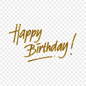 HD Happy Birthday Calligraphy Lettering Gold Glitter PNG